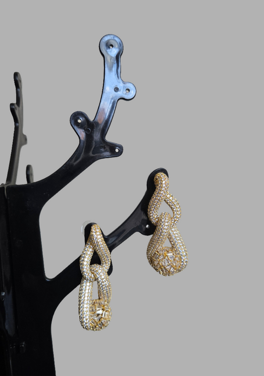 Elegant Cubic Zirconia Statement Earrings