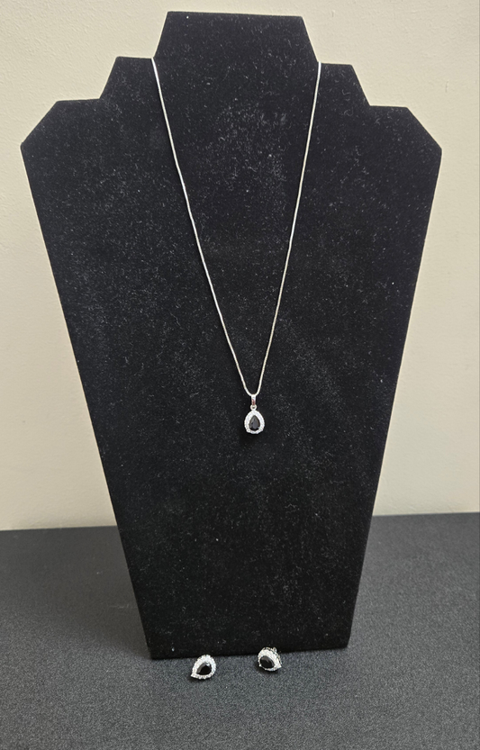 Elegant Teardrop Pendant & Earring Set