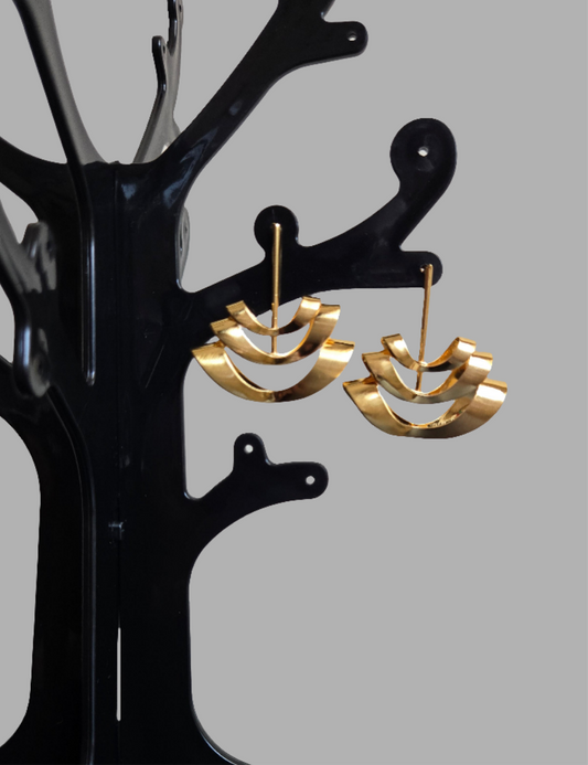 Modern Geometric Gold Dangle Earrings