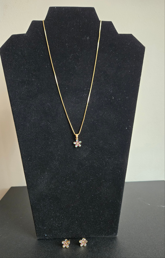Floral Elegance Jewelry Set – Necklace & Earrings