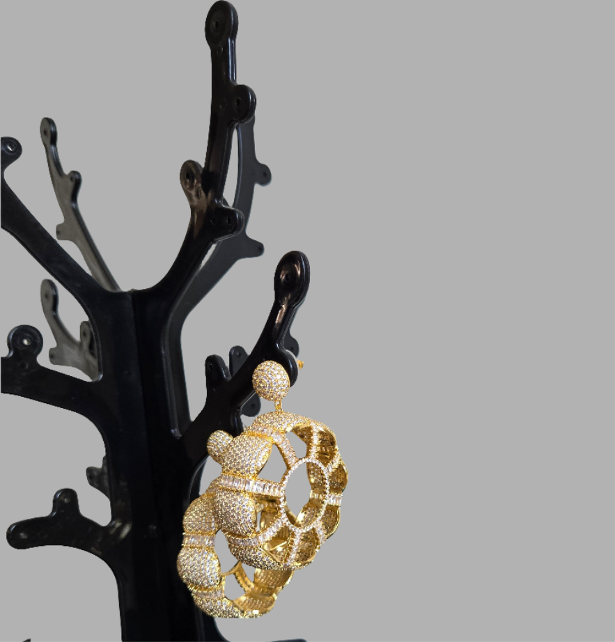 Gold Textured Statement Hoop Earrings