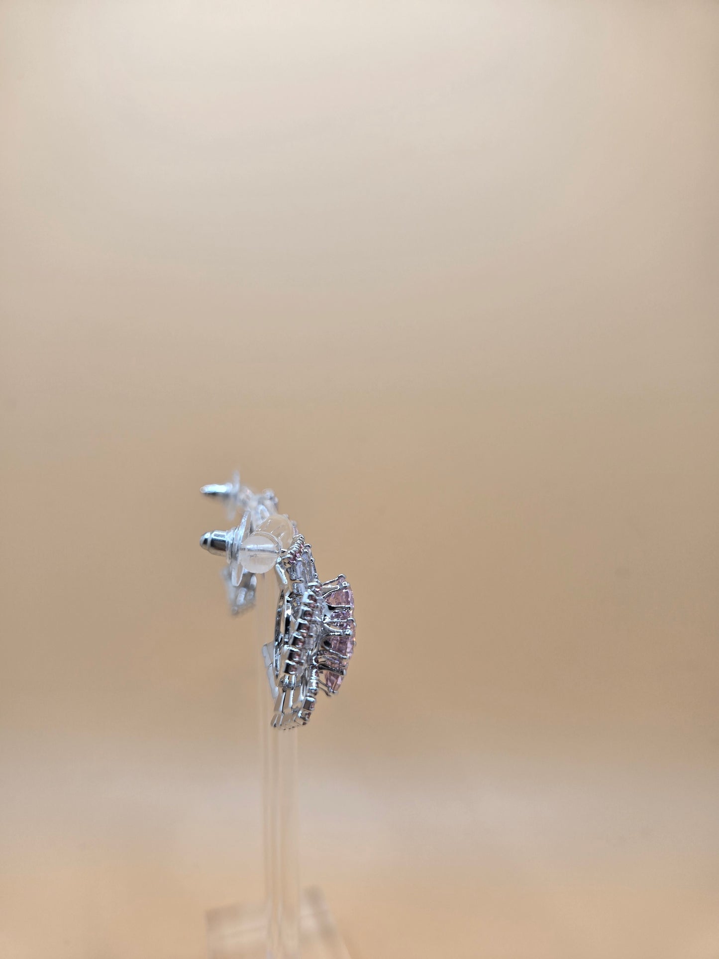 Elegant Crystal Flower Stud Earrings