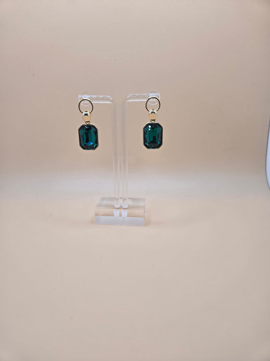 Emerald Green Gemstone Drop Earrings