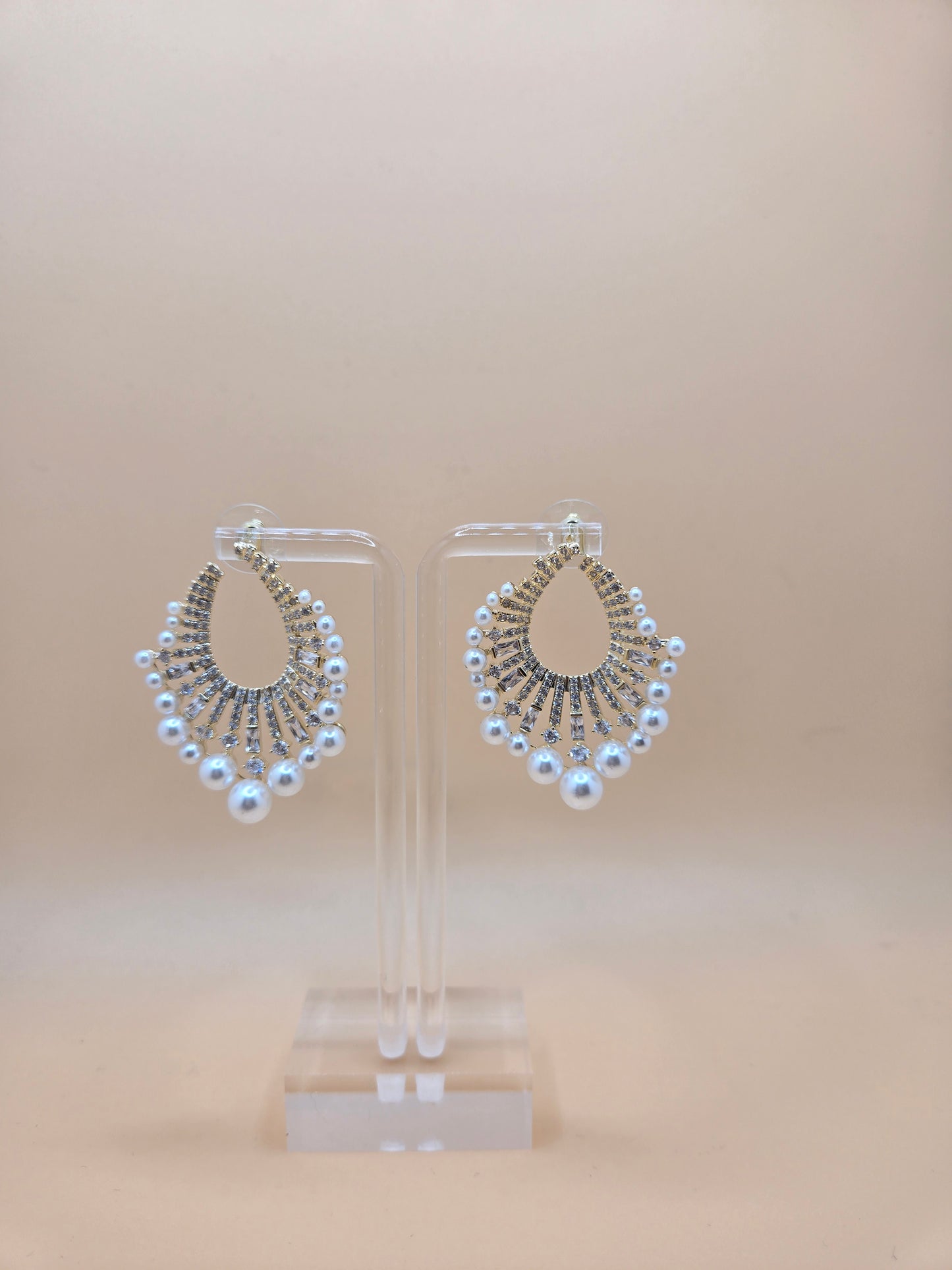 Crystal & Pearl Teardrop Earrings