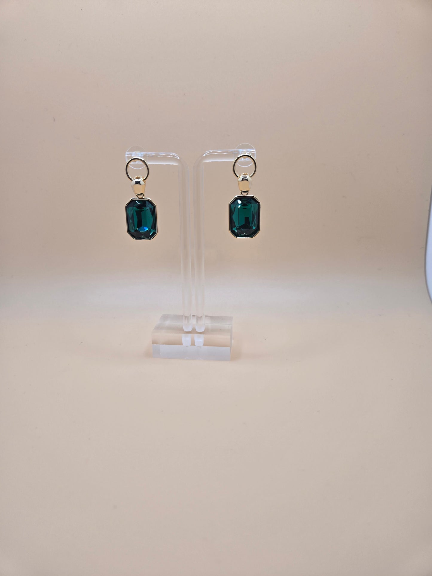 Emerald Green Gemstone Drop Earrings
