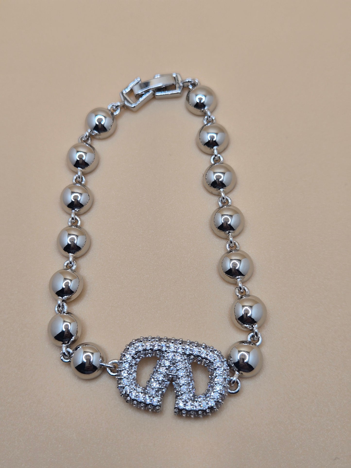 Sparkling Silver Bead Bracelet