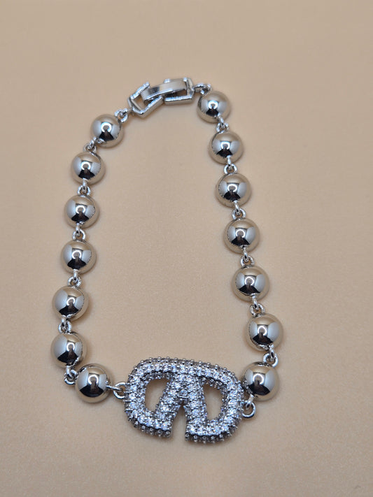 Sparkling Silver Bead Bracelet