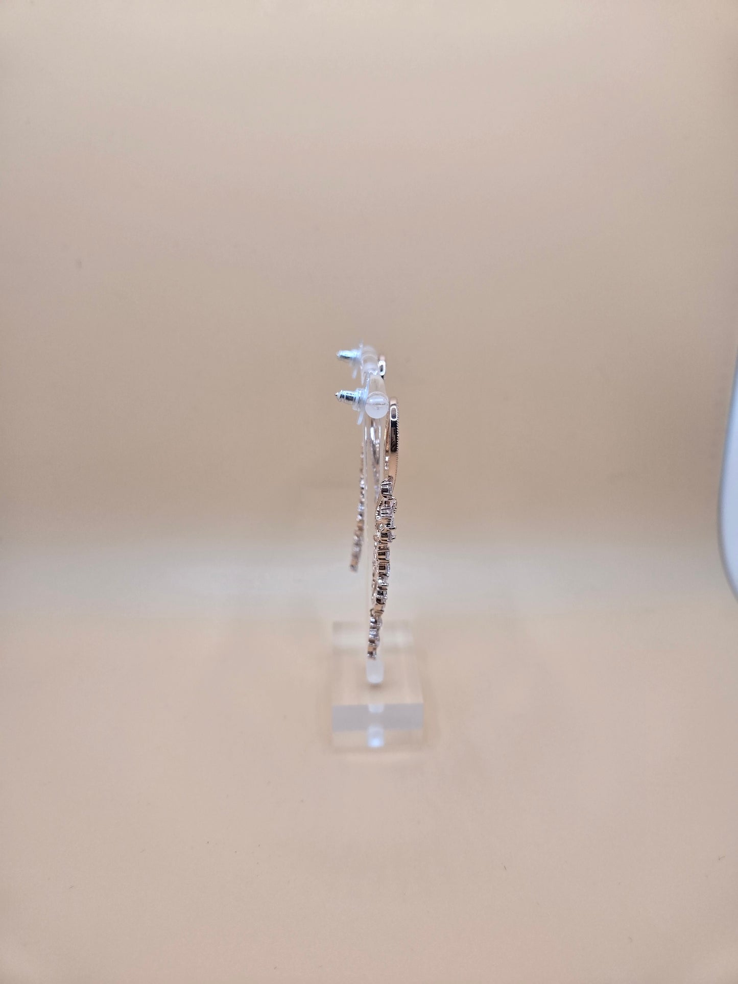 Luxury Silver Infinity Crystal Drop Earrings – Elegant Bridal & Evening Jewelry