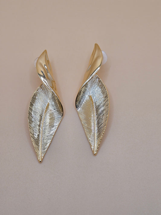 Gold Leaf Drop Earrings